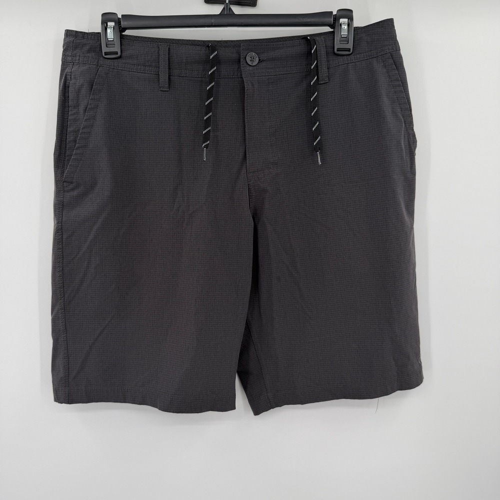 Hang Ten Mens Hybrid Walk Shorts Charcoal Grey Ripstop Size 36 Drawstring Casual